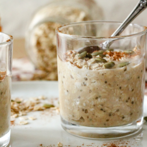 Four-Ingredient Vegan Pumpkin Spice Overnight Oats