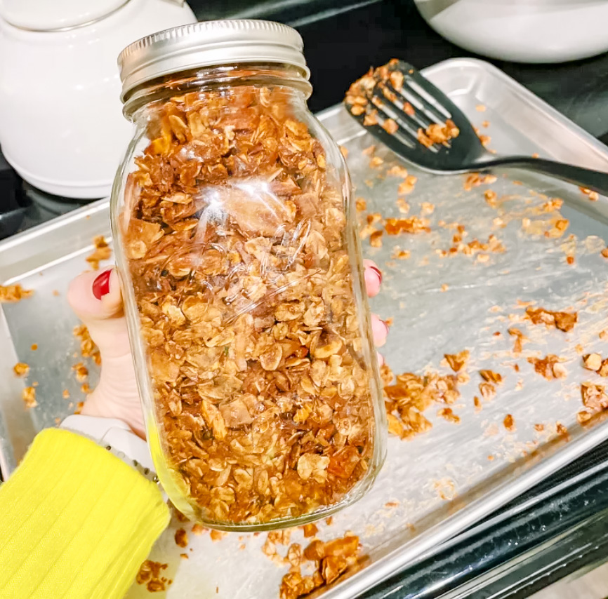 The absolute best almond butter brownie granola recipe.