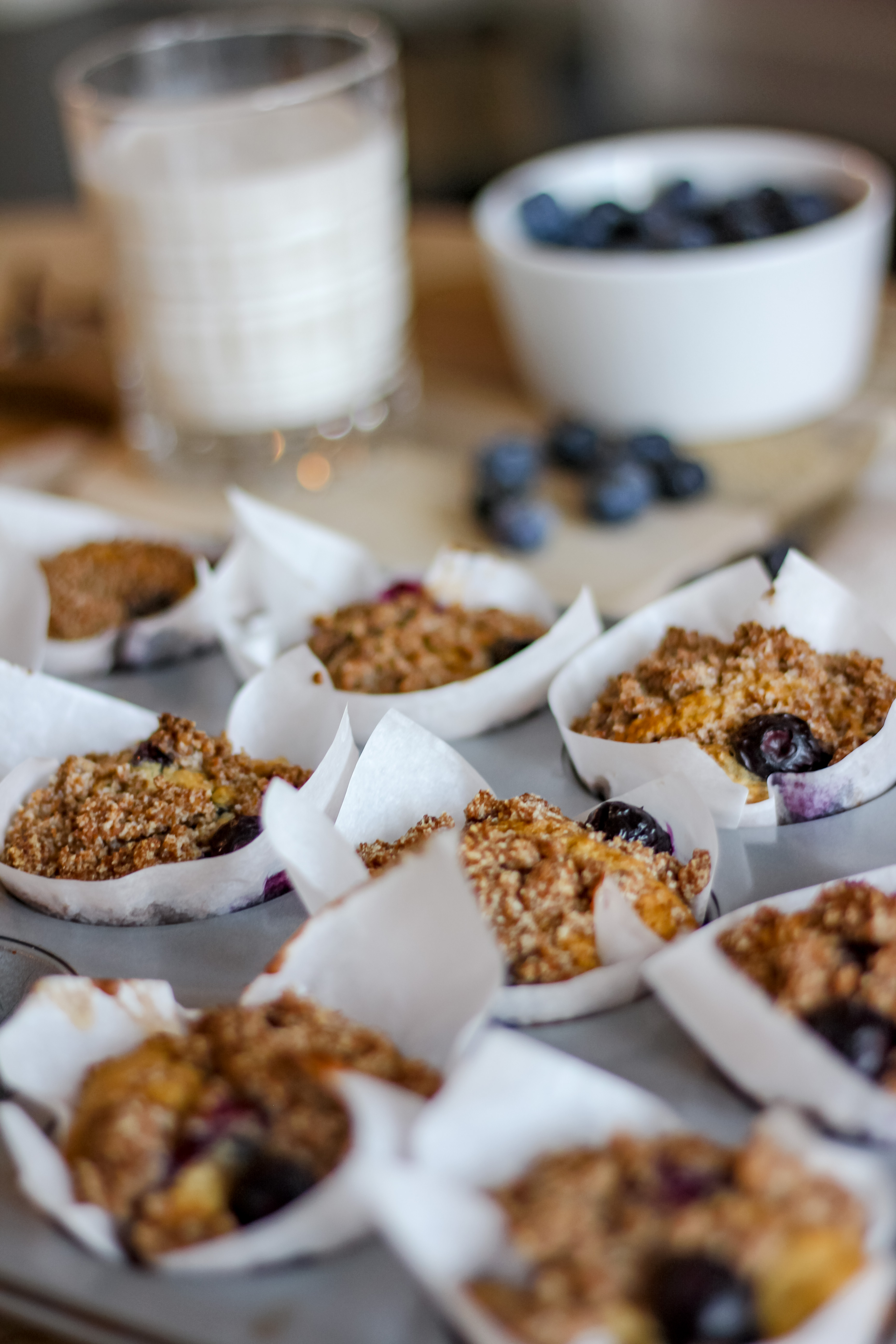 The Best Gluten-Free Oat flour Blueberry Muffins with Cardamom Crumble