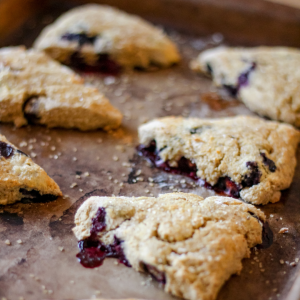 Gluten Free Blueberry Scones with Lemon Glaze