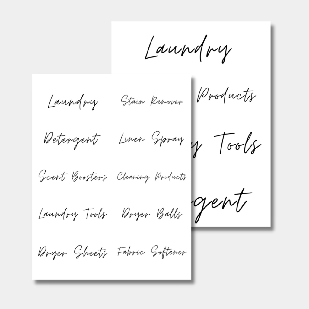 Laundry Room Labels