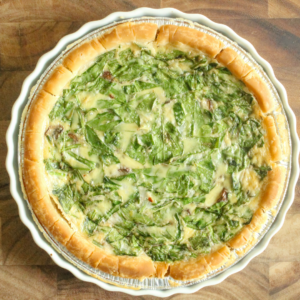 Spinach Mushroom Dairy Free Quiche (Gluten Free Crust)