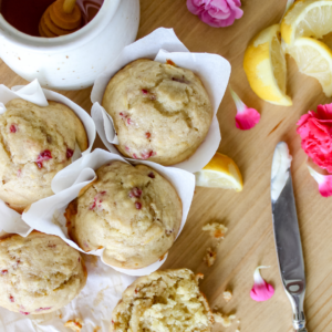 Best Bakery Style Honey Lemon Raspberry Muffins 