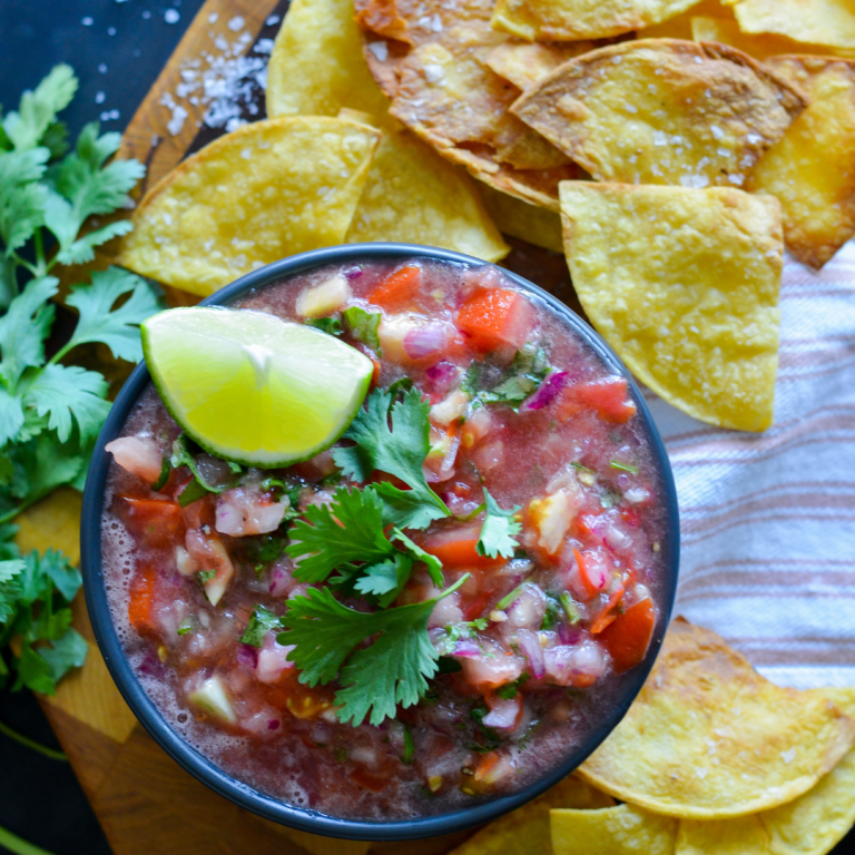 Restaurant Style Chunky Salsa and Air Fryer Tortilla Chips