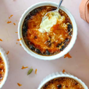 Vanilla Orange Cardamom Creme Brûlée