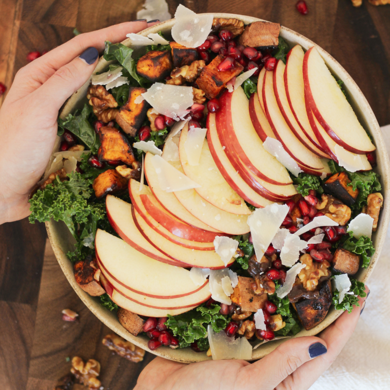 Nutty Kale and Apple Autumn Salad