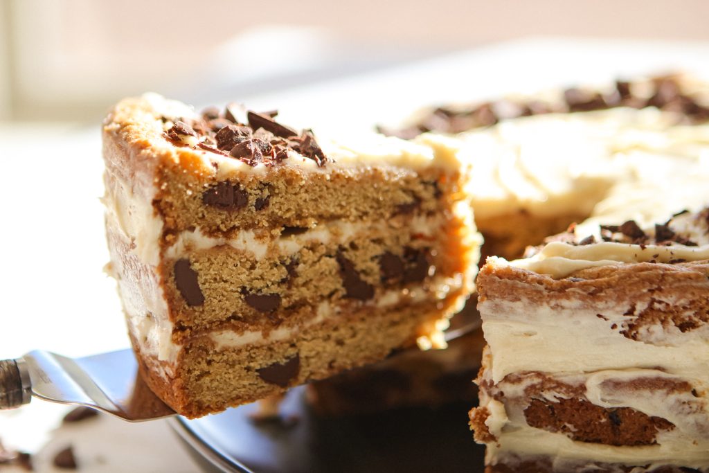 Thick Layered Cookie Cake with Tahini Butter Cream