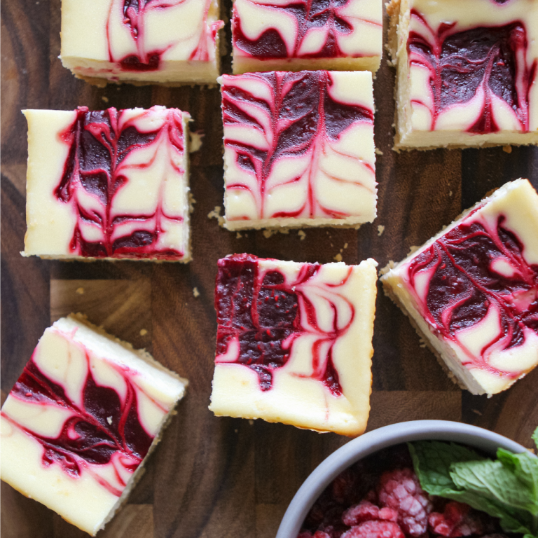 Raspberry Cheesecake Bars with Butter Cookie Crust