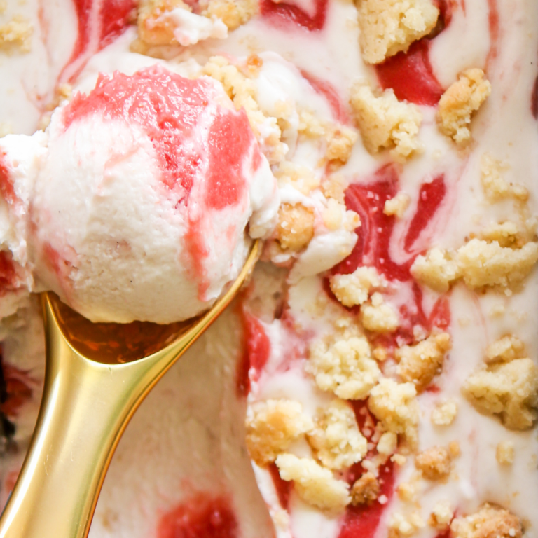 No-Churn Strawberry Rhubarb Pie Ice Cream