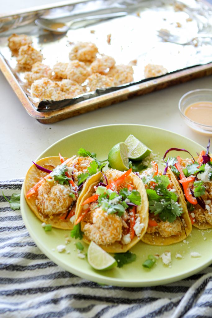 Crispy Coconut Shrimp Street Tacos with Yum Yum Sauce Mozie