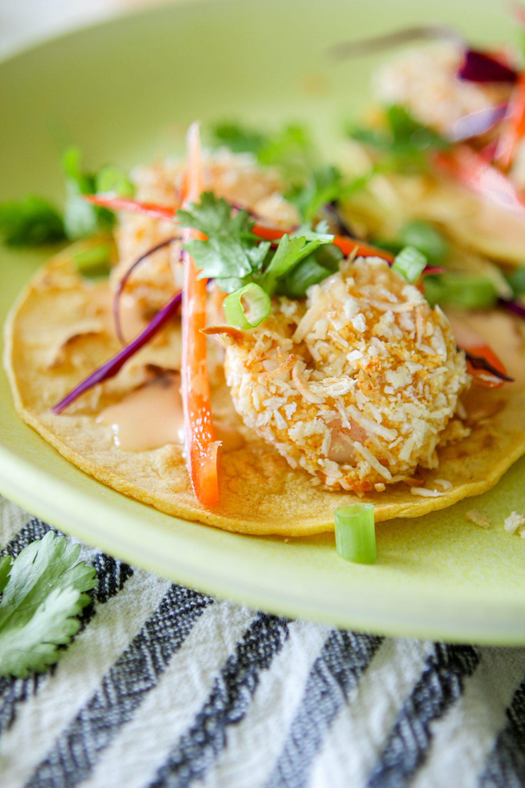 Crispy Coconut Shrimp Street Tacos with Yum Yum Sauce Mozie