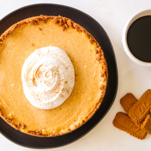 Pumpkin Cheesecake with Biscoff Cookie Crust