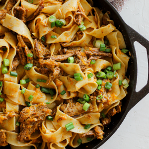 spicy roast beef enchilada pasta