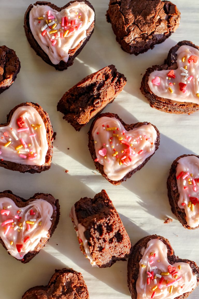Valentines Fudgy Brownie Bites with Strawberry Ganache