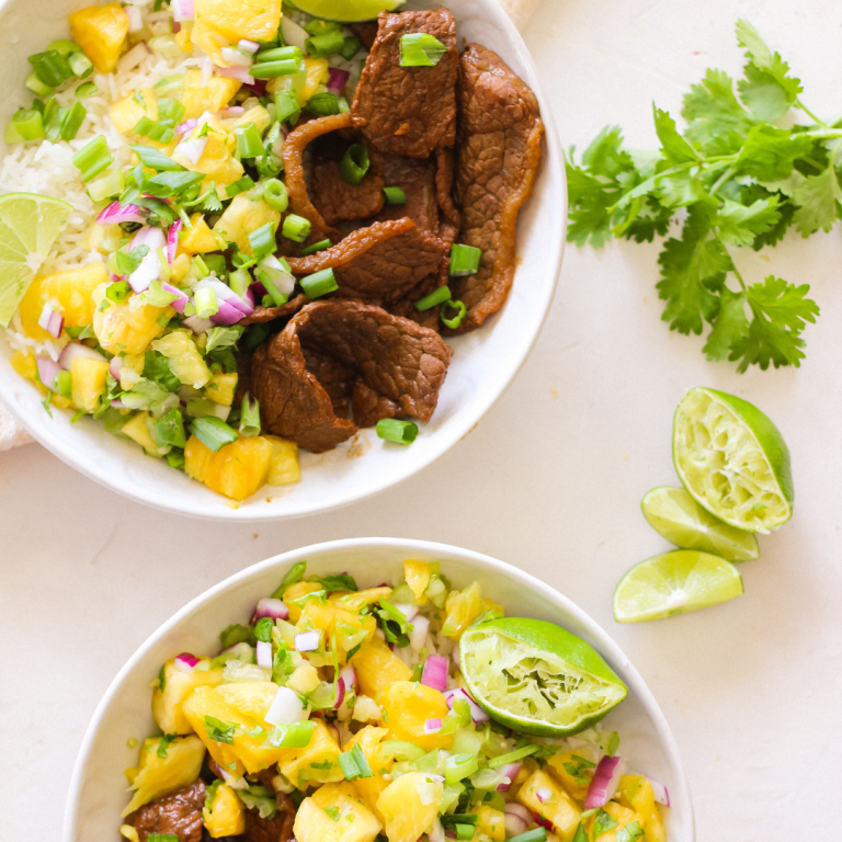Easy Tropical Pineapple Beef Bowls