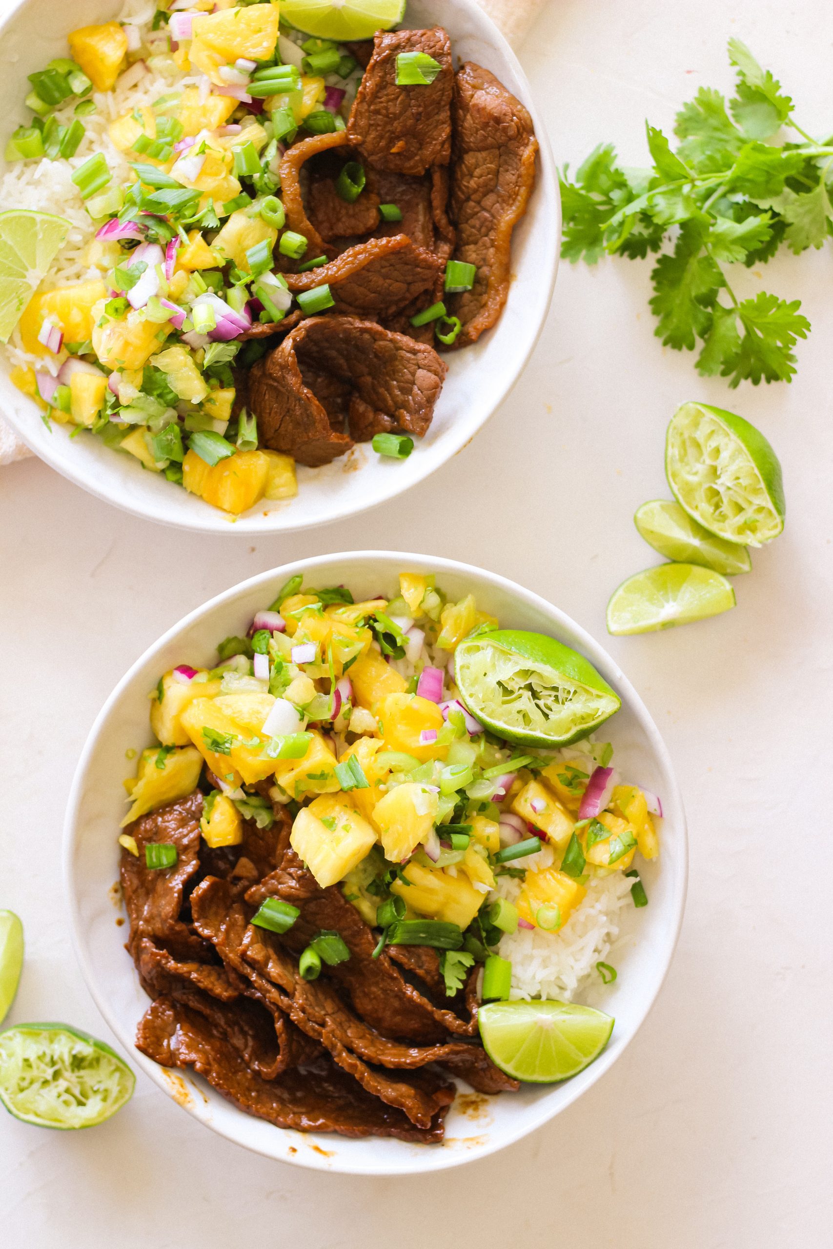 tropical pineapple beef bowl