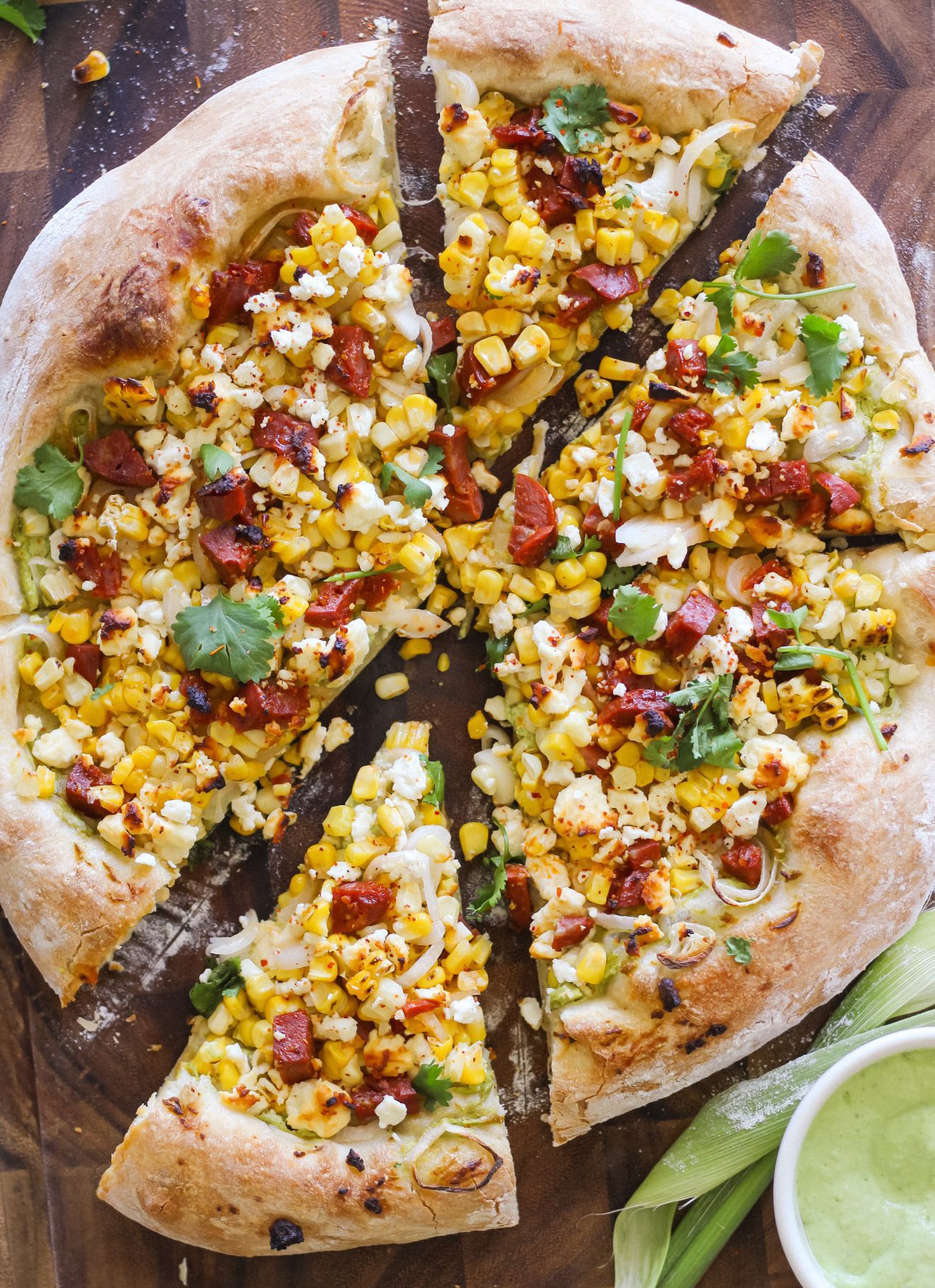 Street Corn and Chorizo Pizza with the Best PreMade Pizza Crust