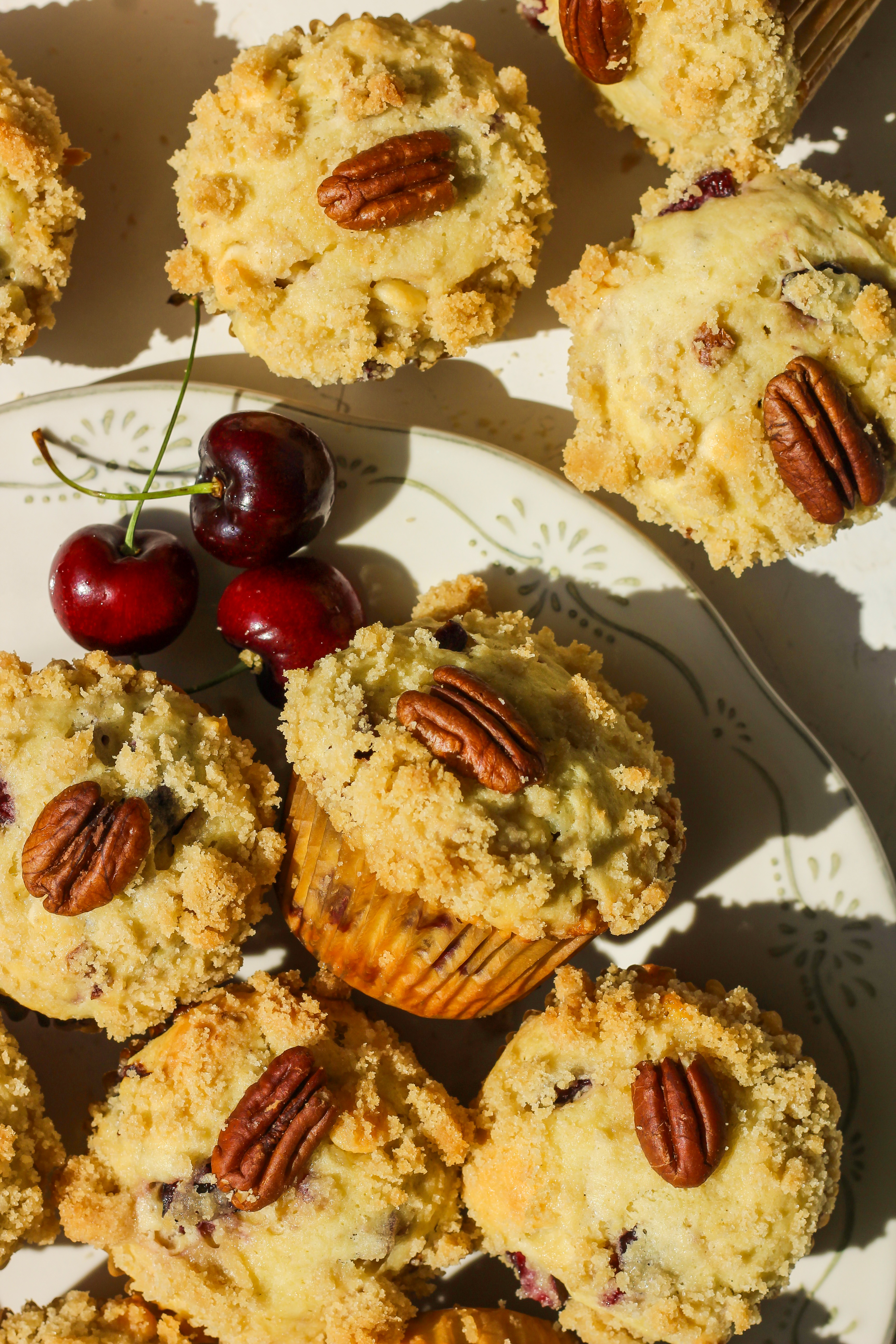 cherry white chocolate muffins