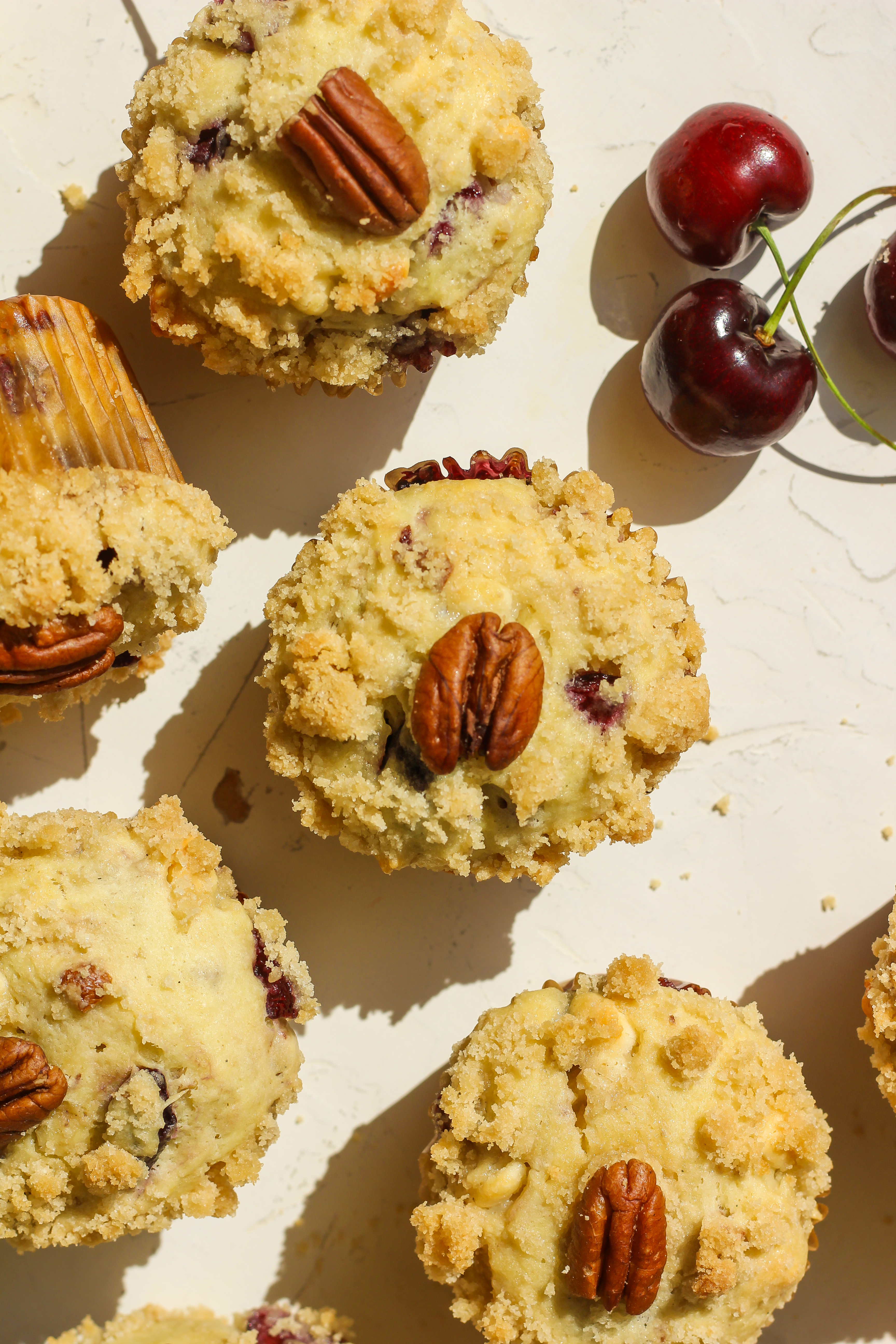 cherry white chocolate muffin