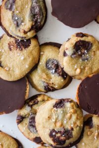 Chocolate Dipped Salted Butterscotch cookies