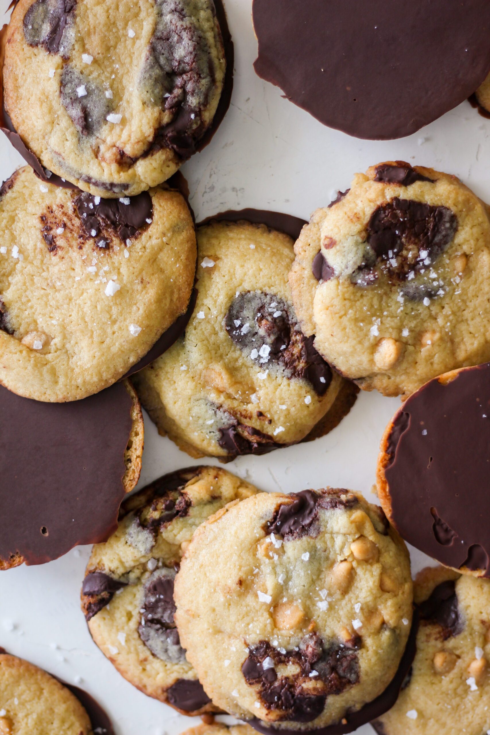 Chocolate Dipped Salted Butterscotch cookies
