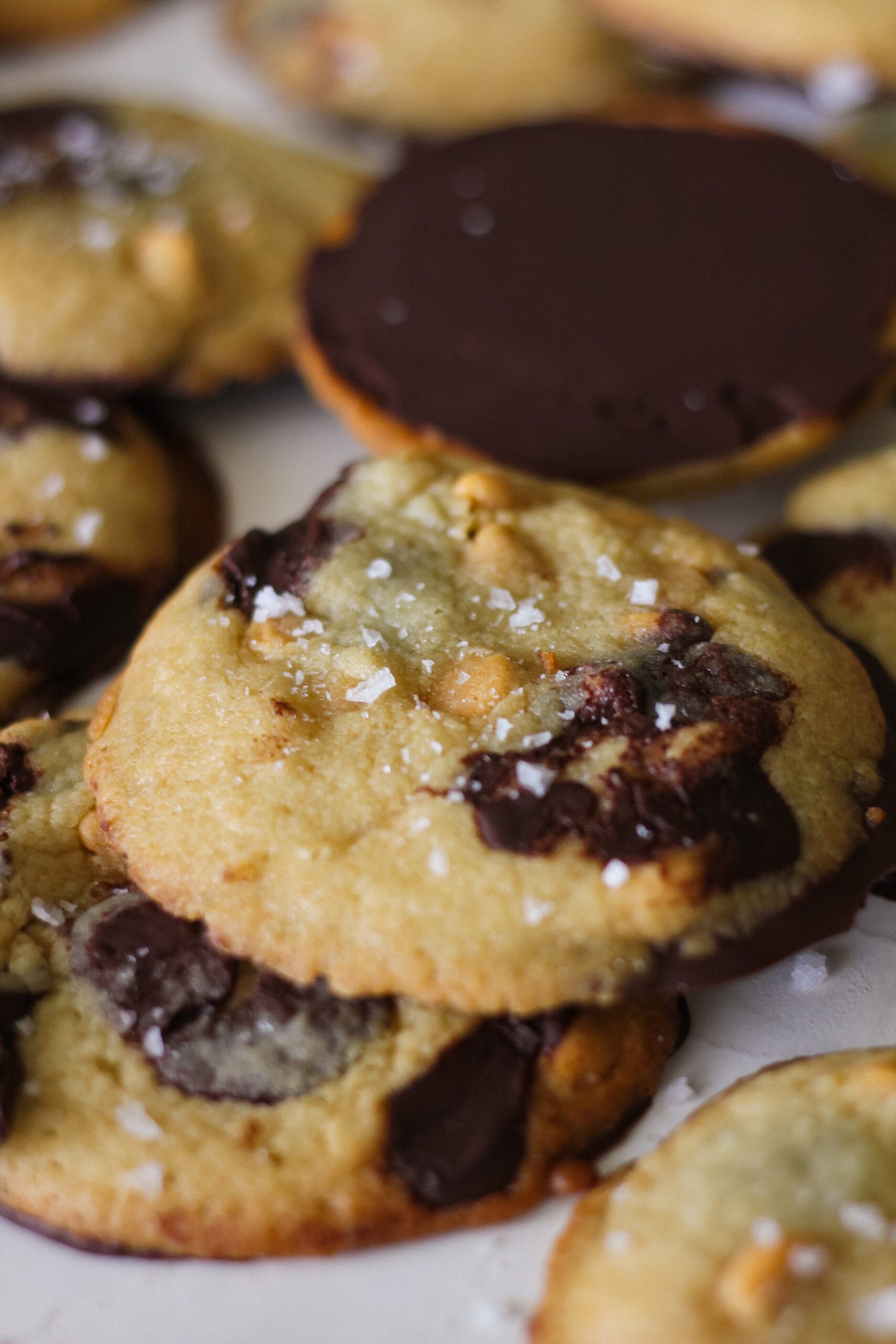 Chocolate Dipped Salted Butterscotch cookies
