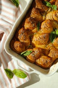 Tomato Basil Croissant Breakfast Bake