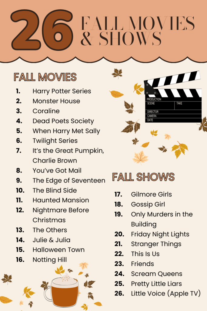 fall movies and shows bucket list