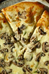 Mushroom Mozzarella Pizza with Truffle Oil