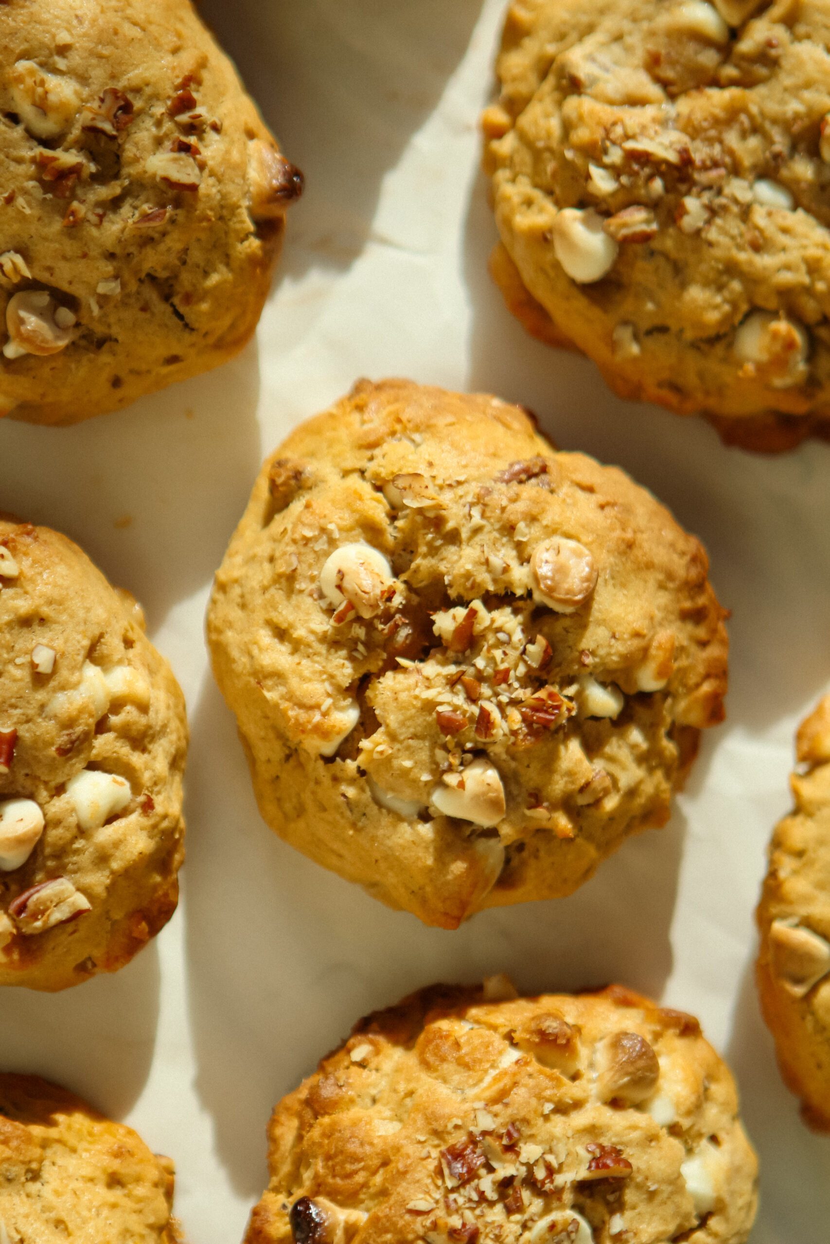 Pumpkin White Chocolate Pecan Cookies