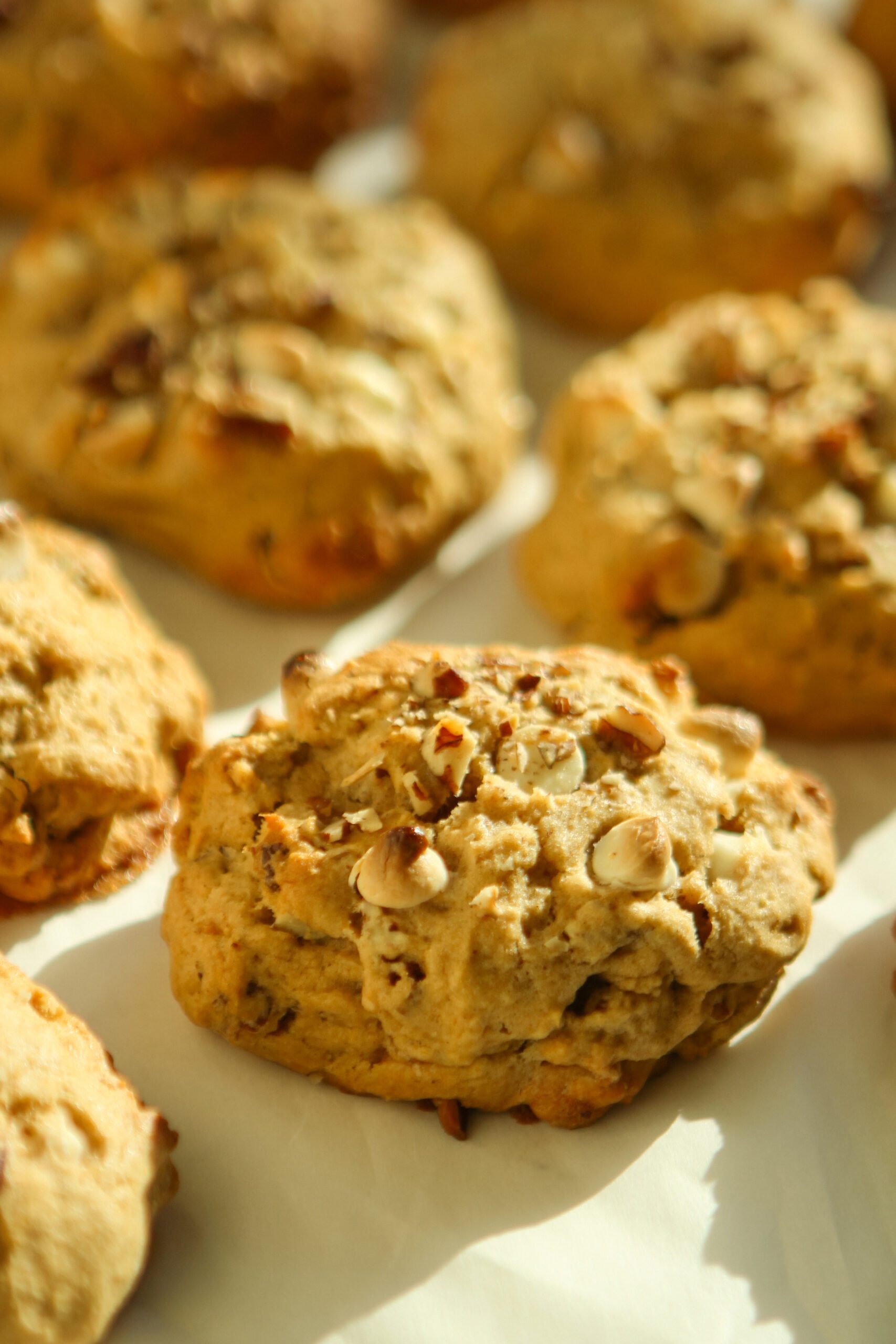 Pumpkin White Chocolate Pecan Cookies
