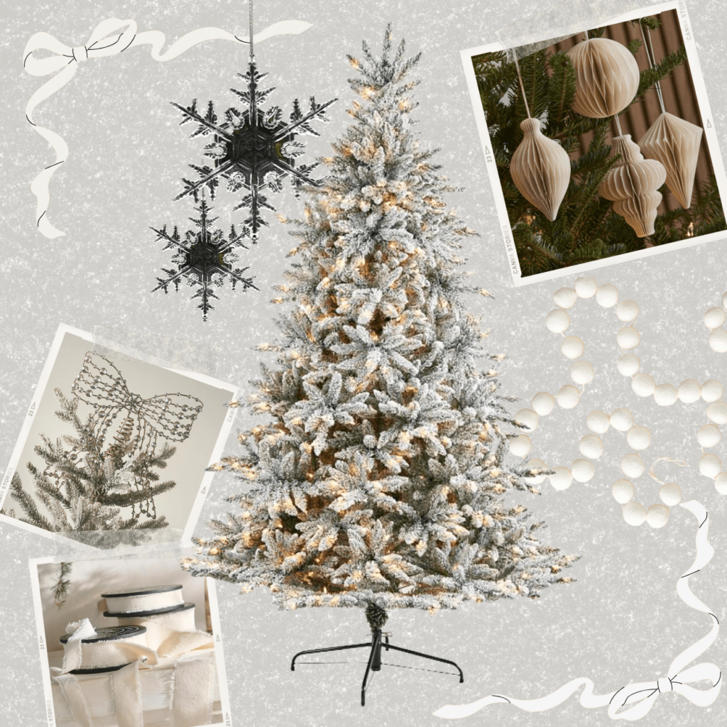 whimsical white Christmas tree decor