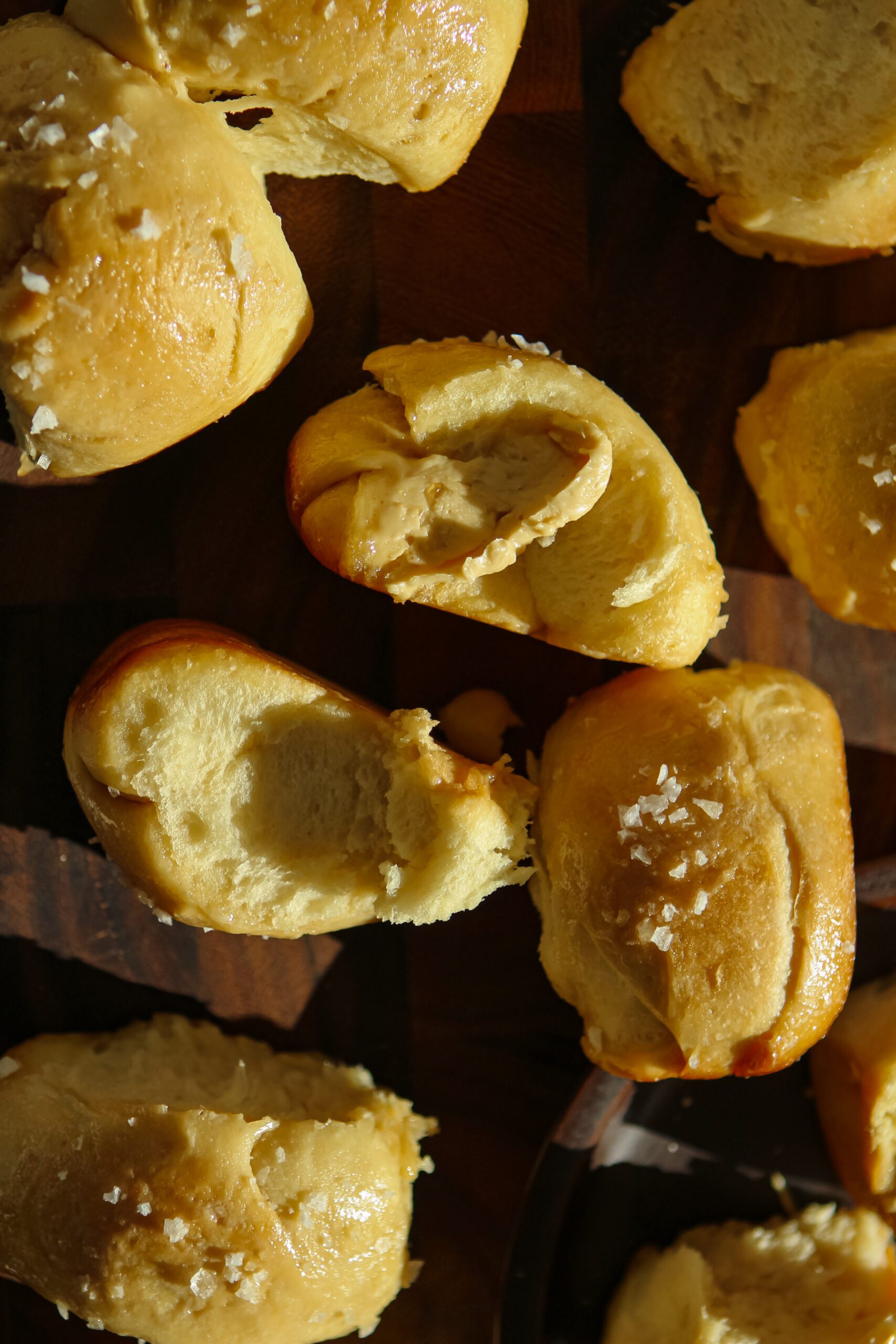 salted maple dinner rolls