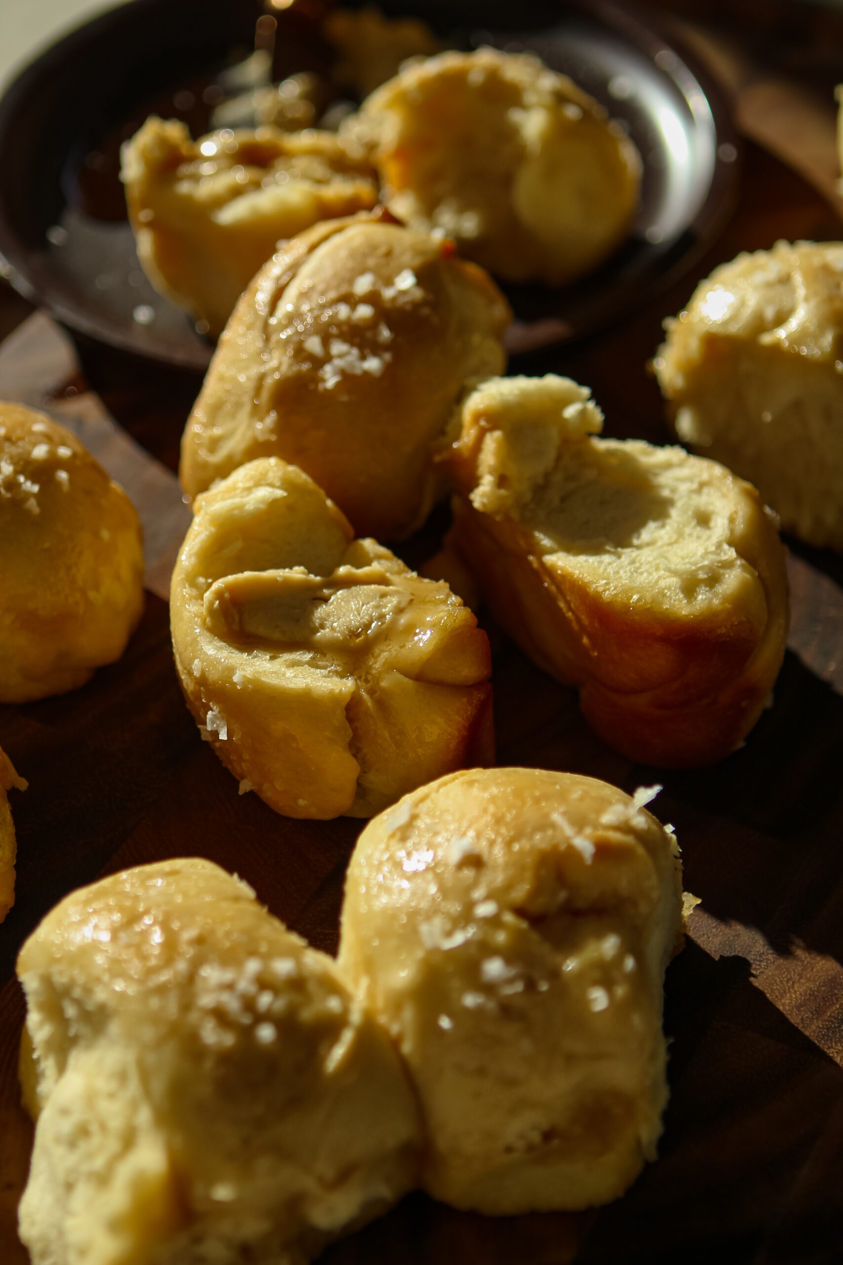 salted maple dinner rolls