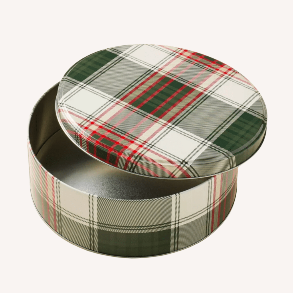 tartan cookie tin