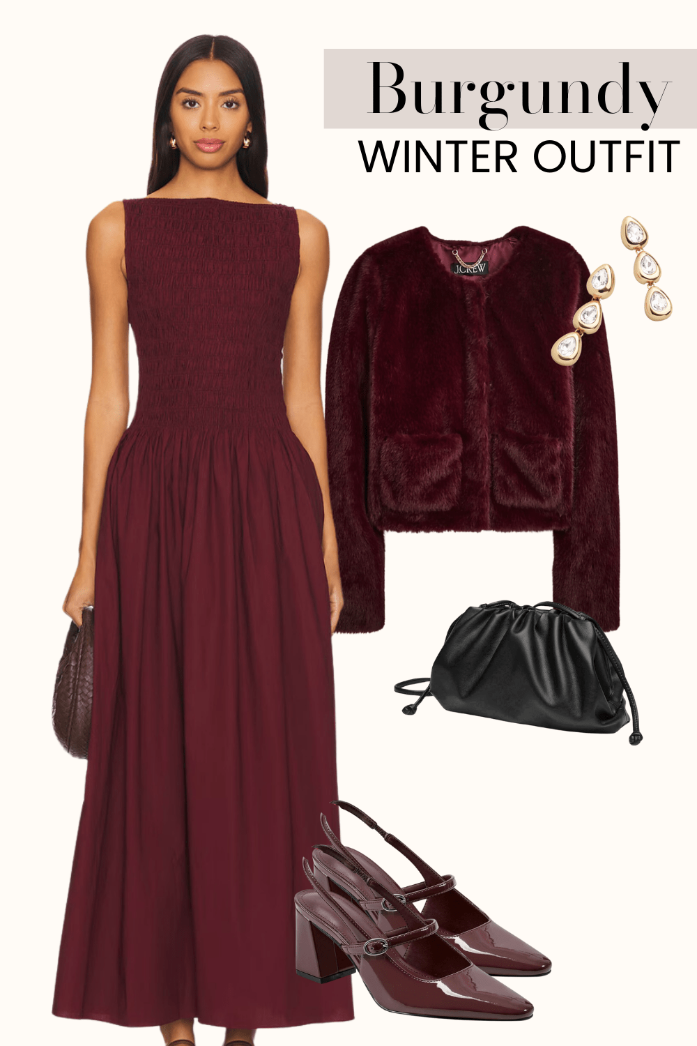 winter burgundy outfit ideas