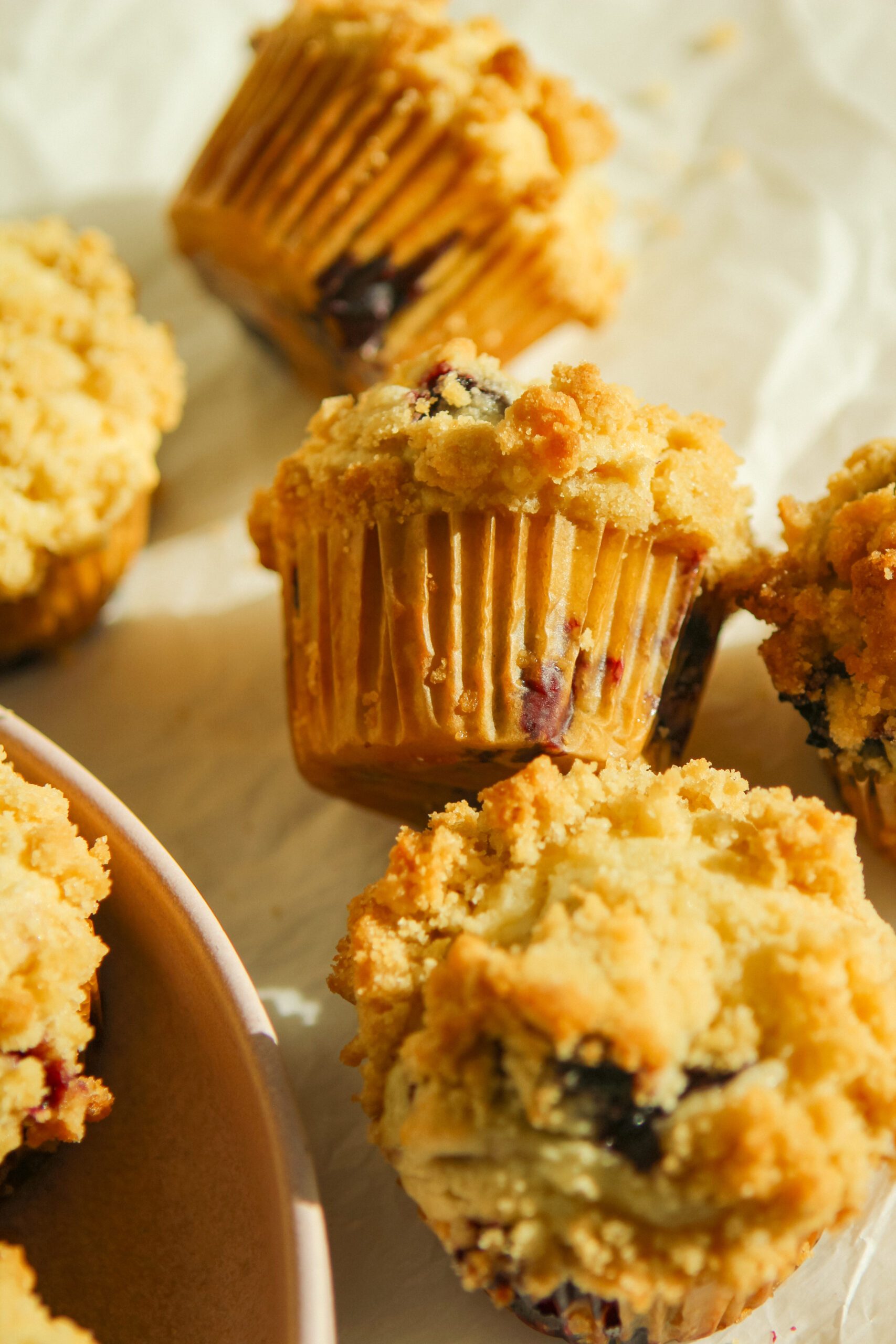 bakery-style blueberry streusel muffins