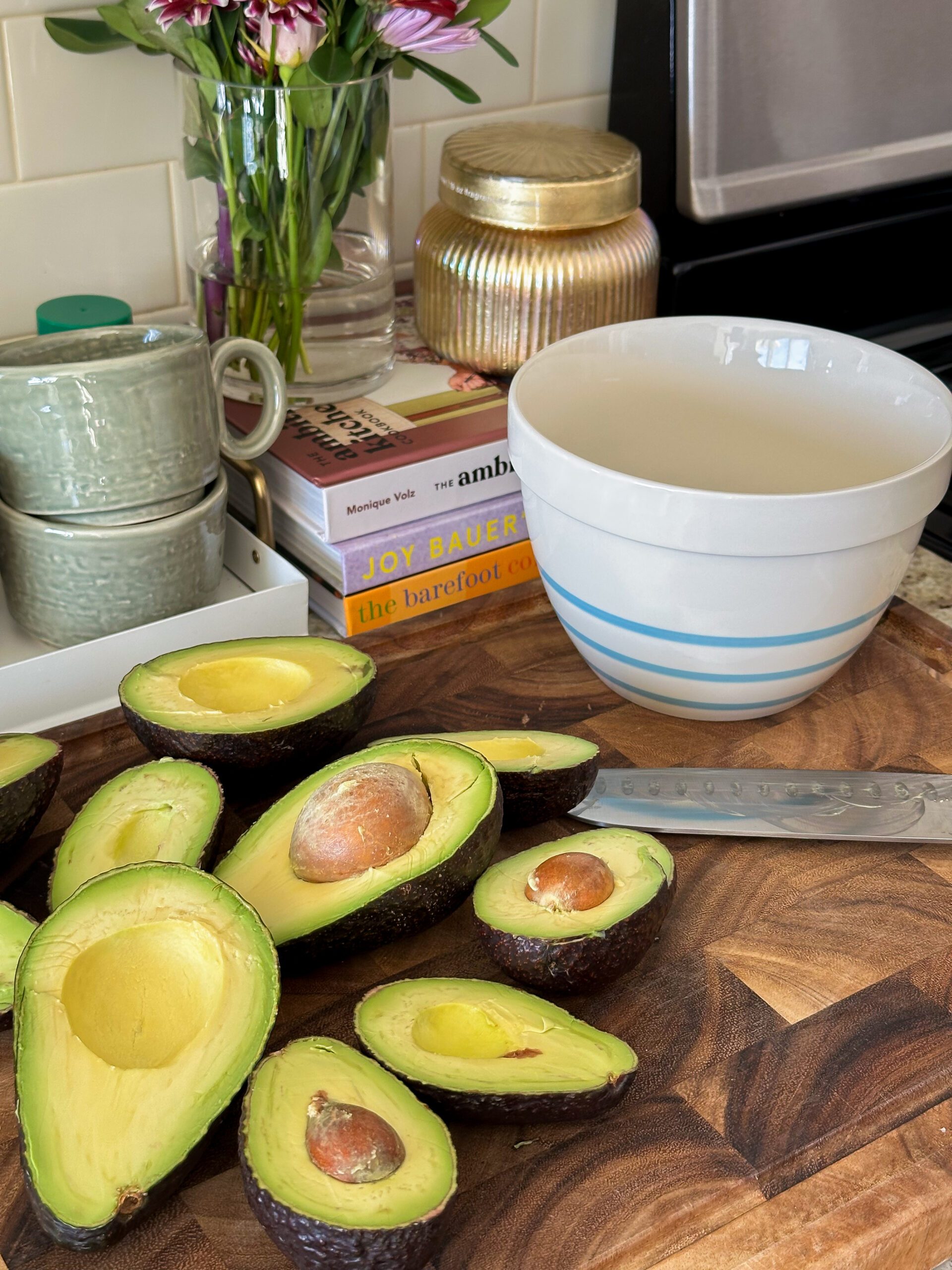 sliced avocados for guacamole