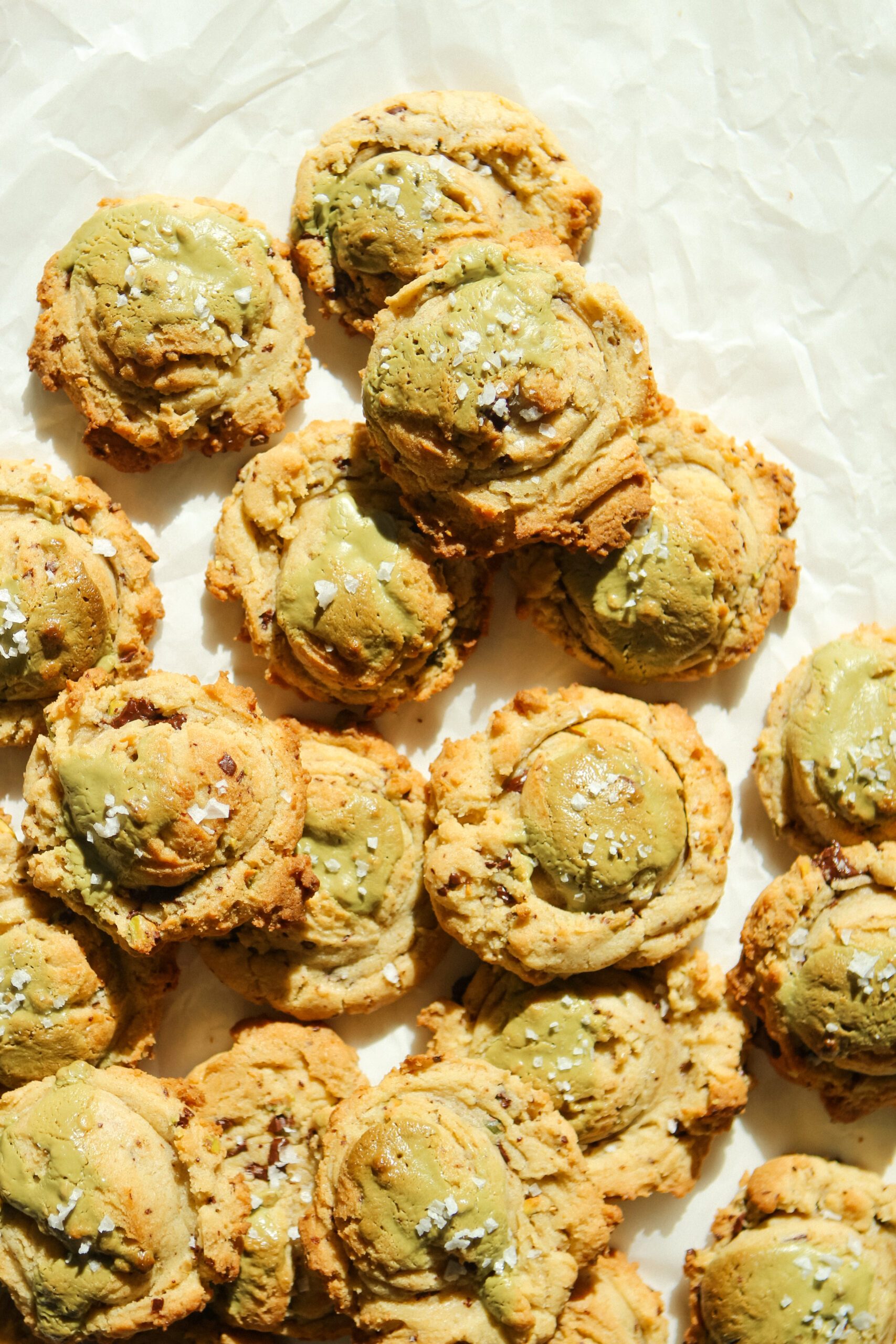 Brown butter chocolate pistachio cookies
