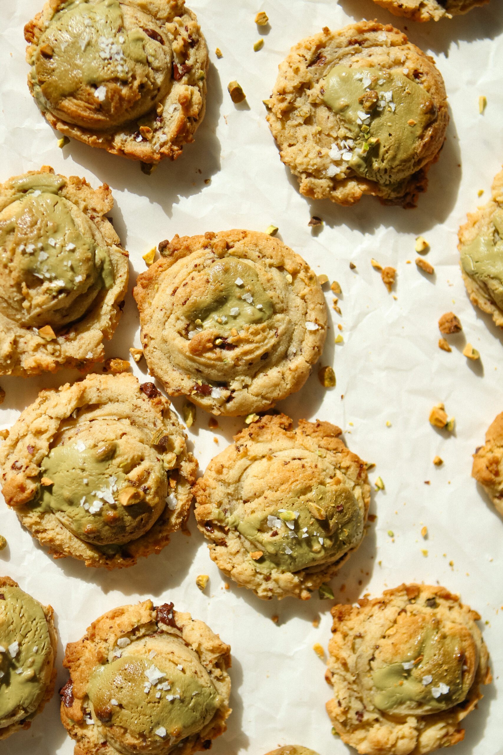 Brown butter chocolate pistachio cookies
