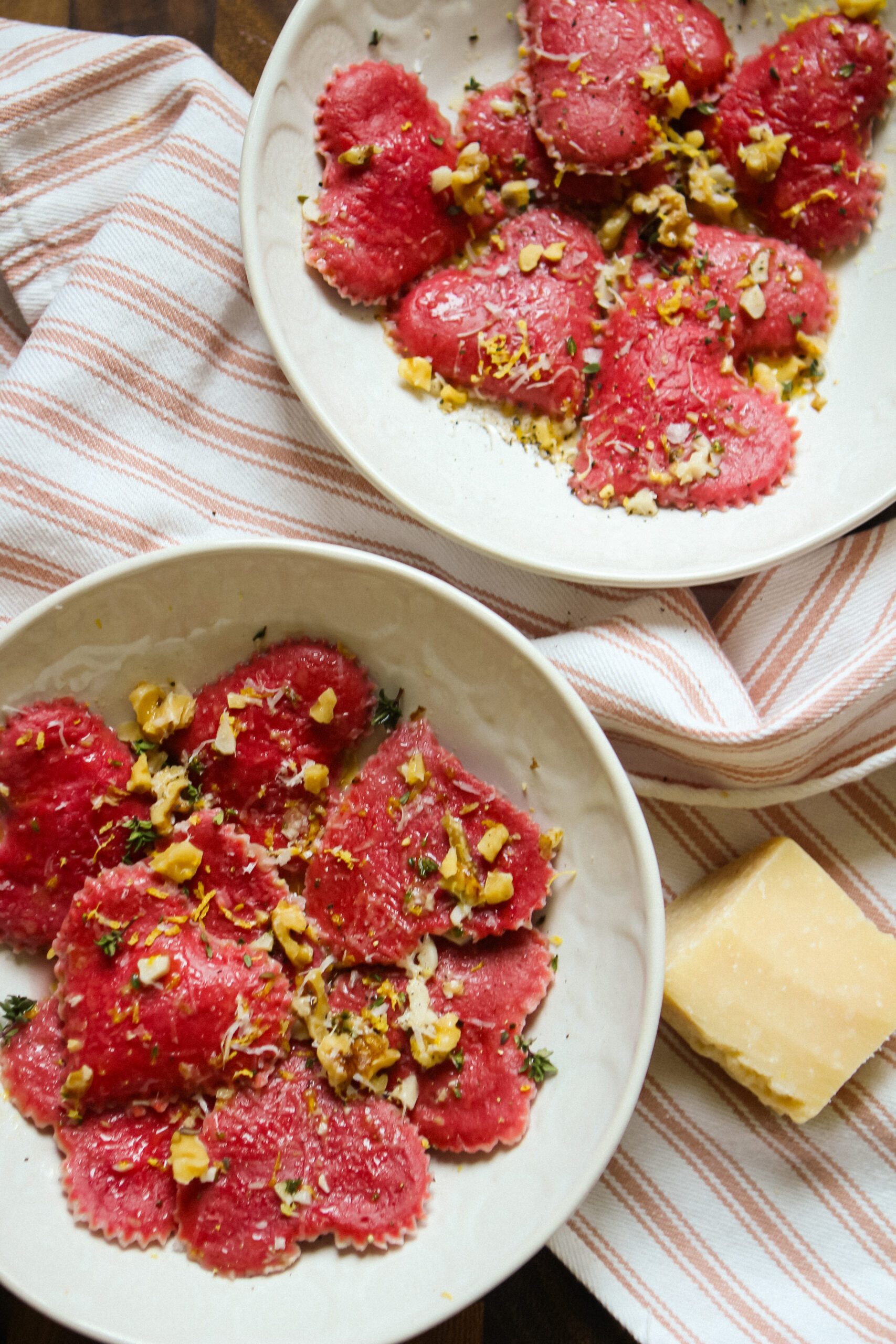 Beet Ricotta Lemon Thyme Ravioli