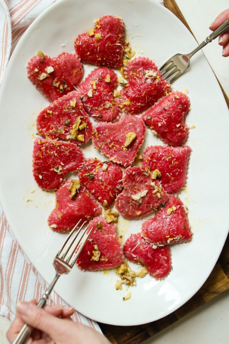 Beet Ricotta Lemon Thyme Ravioli