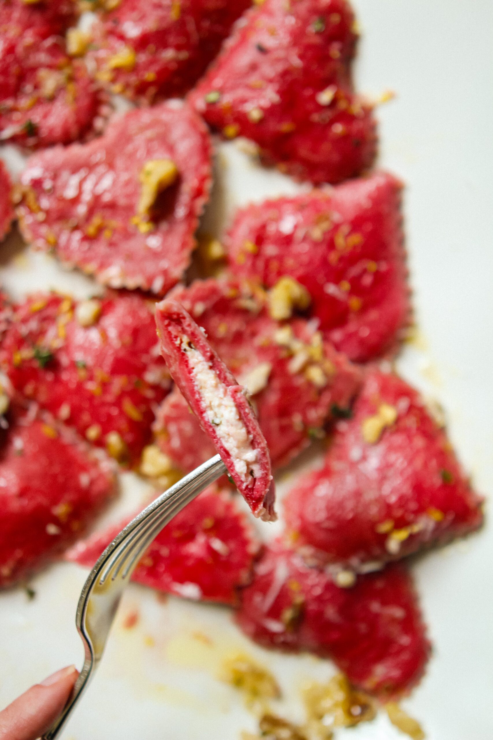 Beet Ricotta Lemon Thyme Ravioli