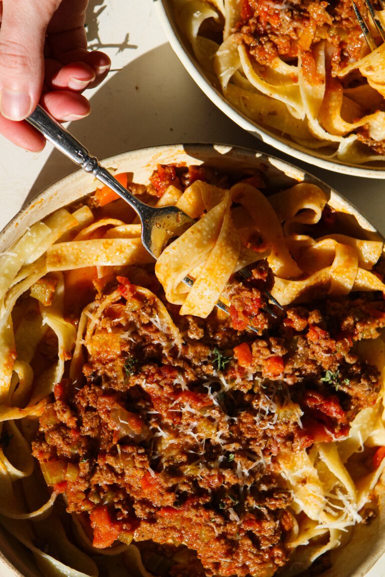 red wine bolognese pasta