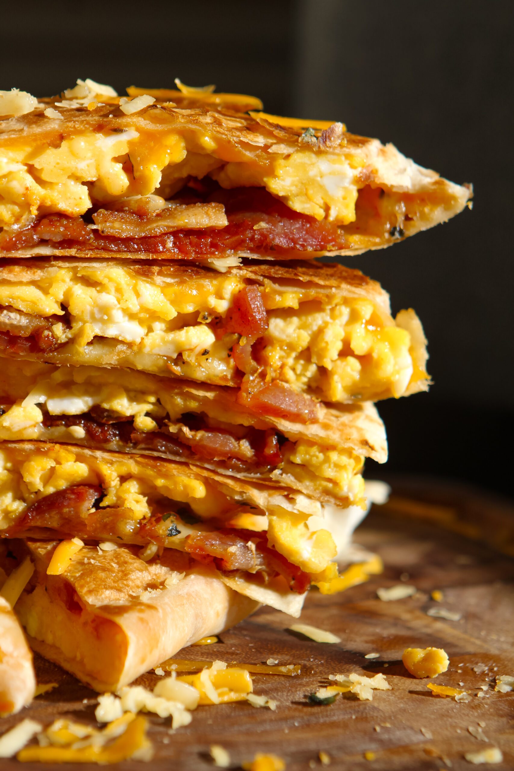 bacon egg and cheese breakfast quesadillas 