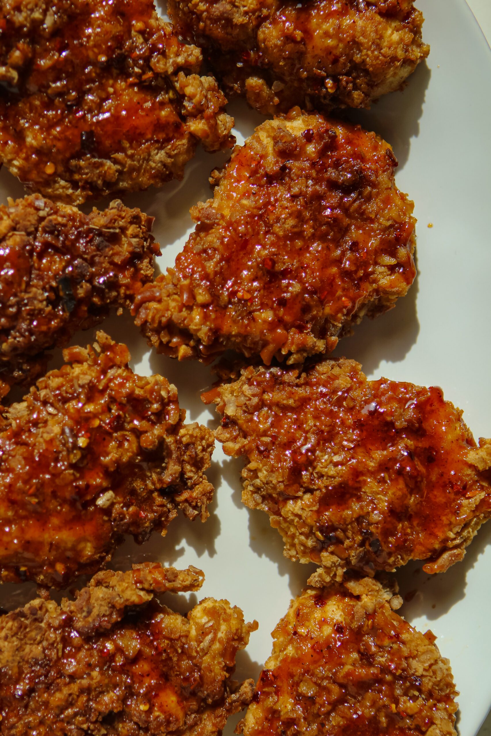 pretzel crusted hot honey chicken