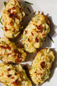 Bacon Cheese and Chive Stuffed Baked Potatoes