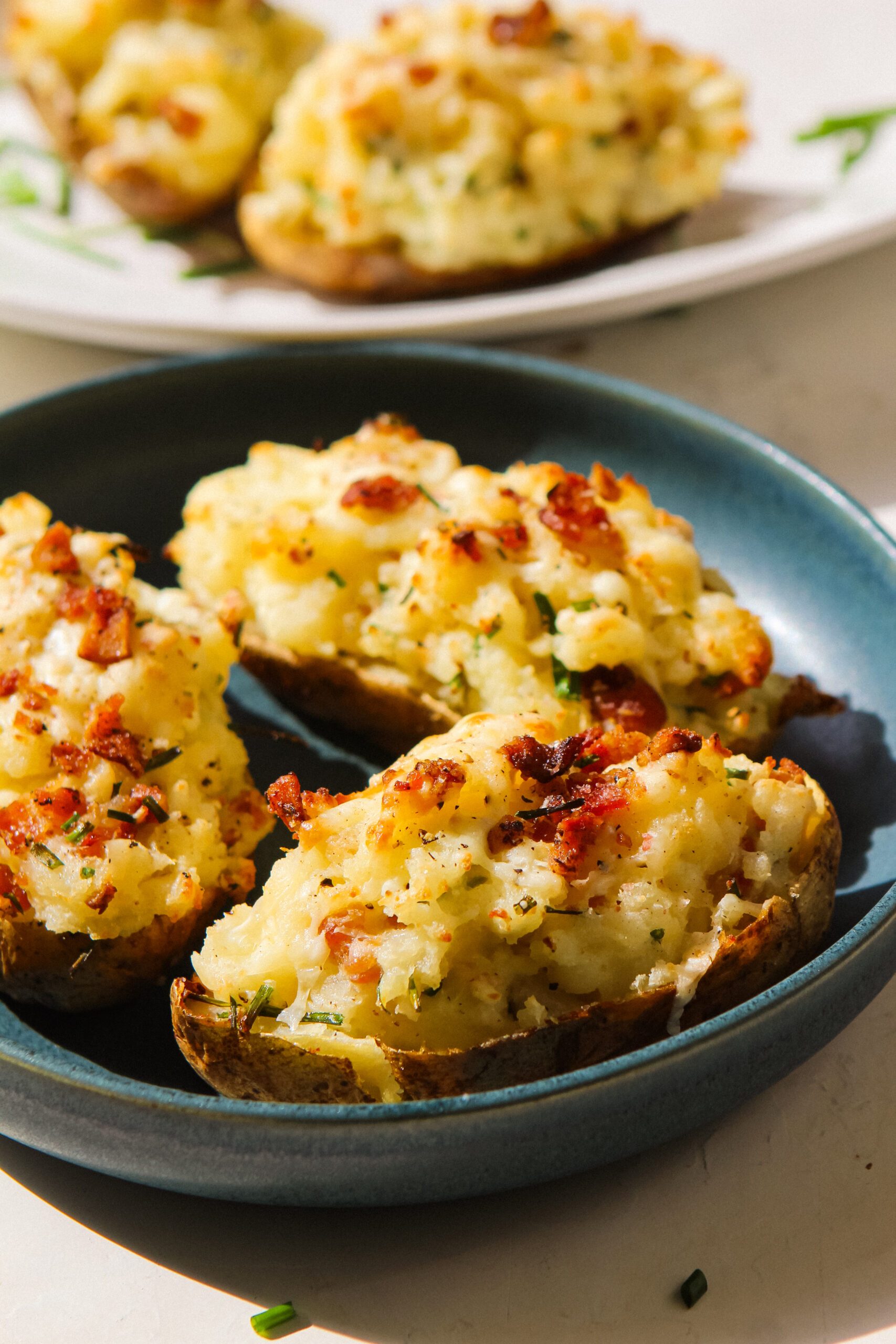 Bacon Cheese and Chive Stuffed Baked Potatoes