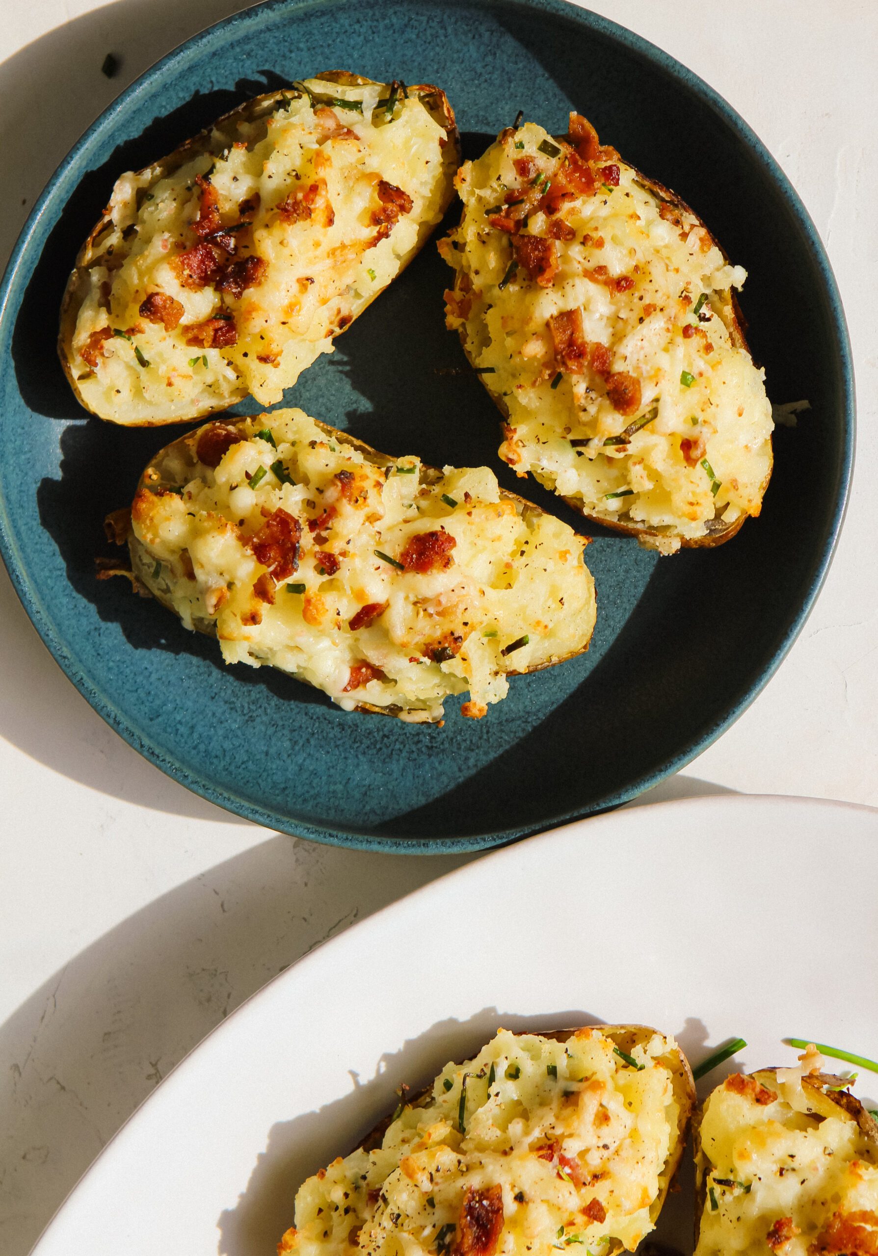 Bacon Cheese and Chive Stuffed Baked Potatoes