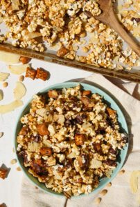 Chocolate Peanut Butter Popcorn Snack Mix